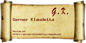 Gerner Klaudetta névjegykártya